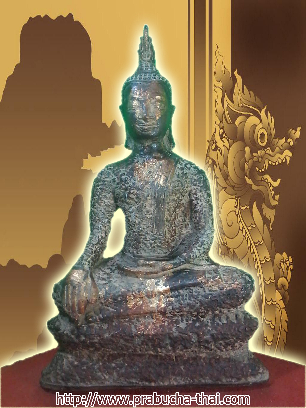 พระอู่ทอง ปางมารวิชัย หน้าตัก 9 นิ้ว เนือศิลา