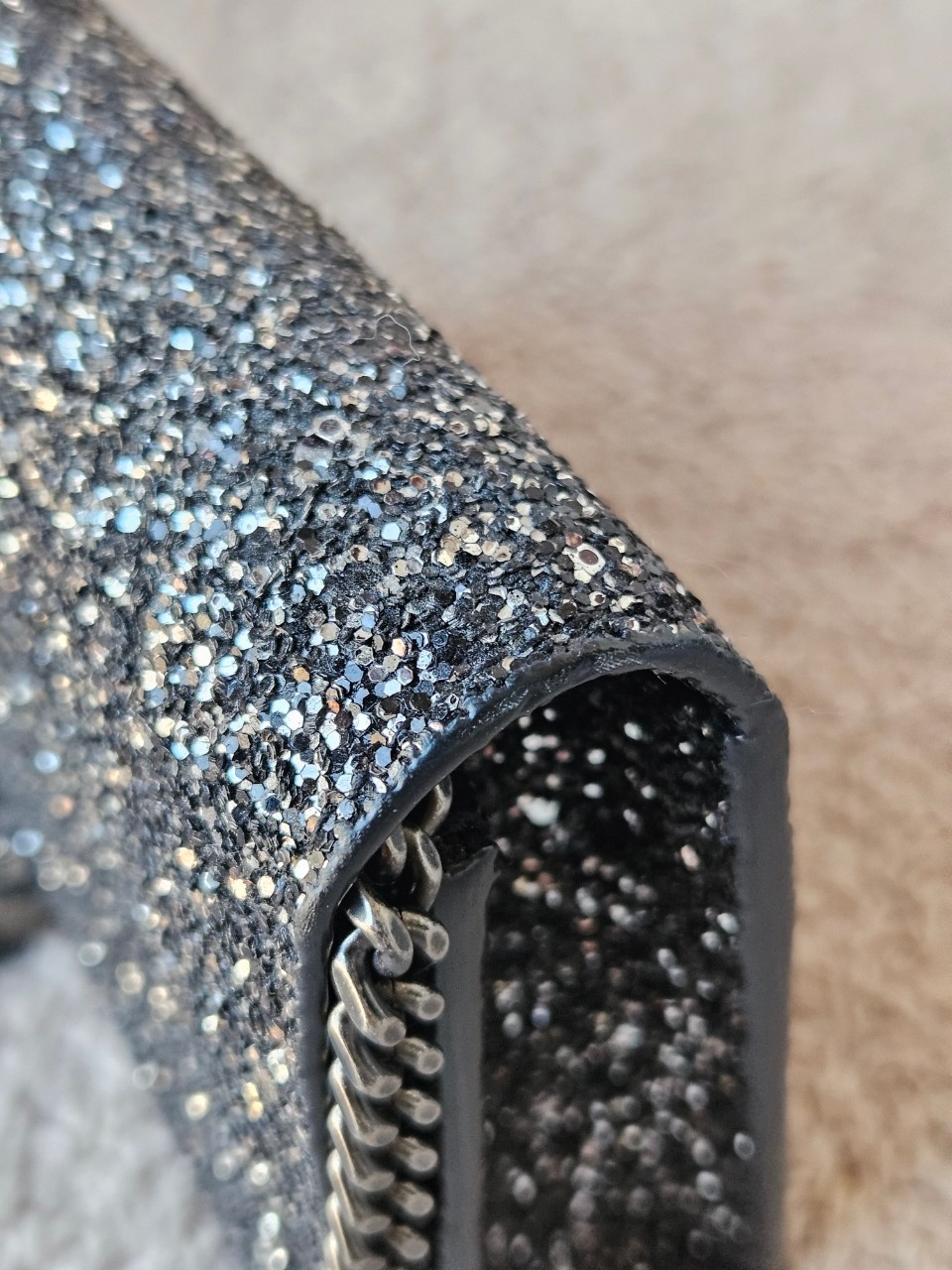 YSL 452159 Kate Bag in Black Sequins 7.5