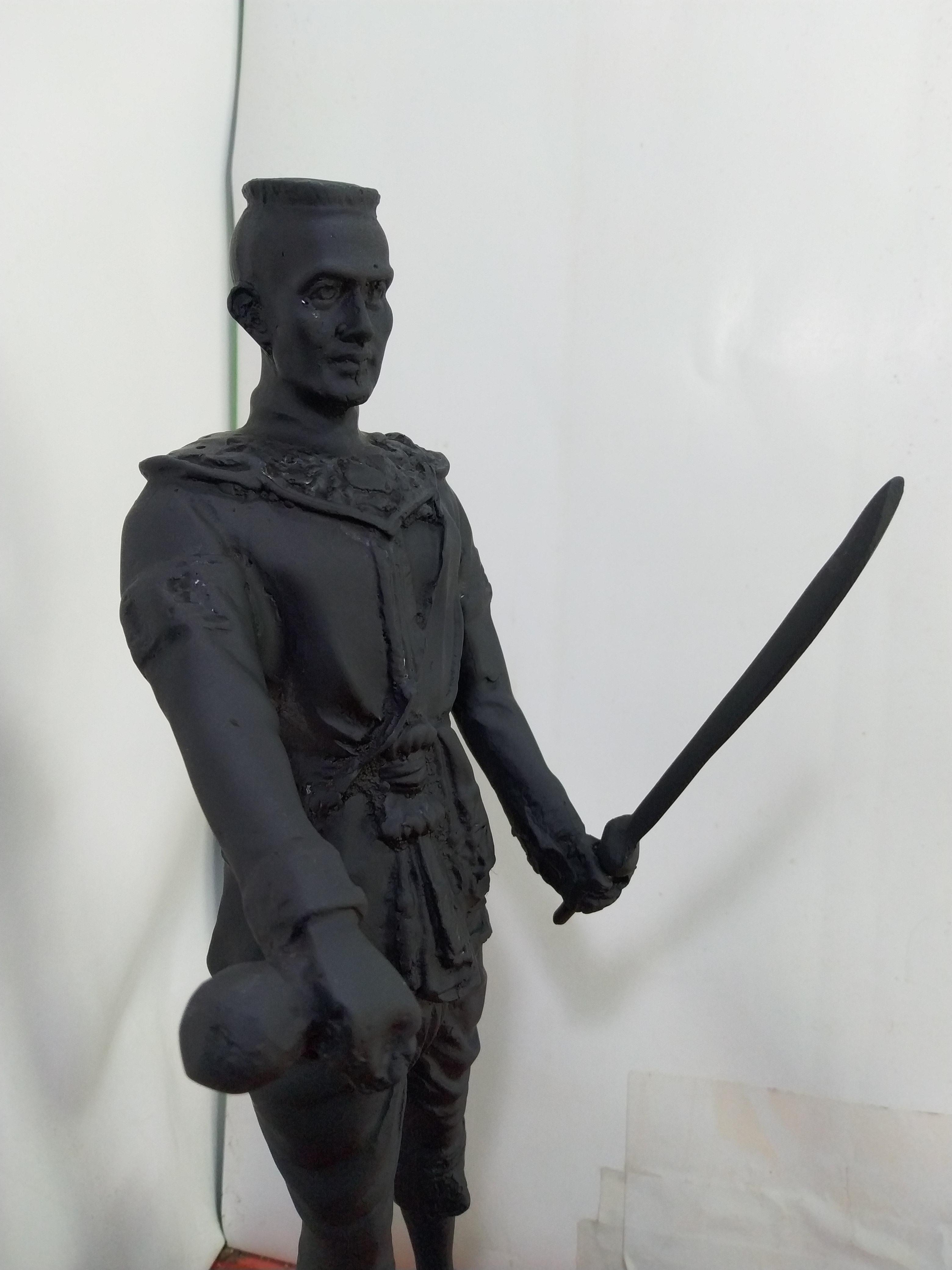 พระบรมรูปจำลอง สมเด็จพระนเรศวรมหาราช ทรงประกาศอิสรภาพ เนื้อโลหะทองเหลืองรมดำ