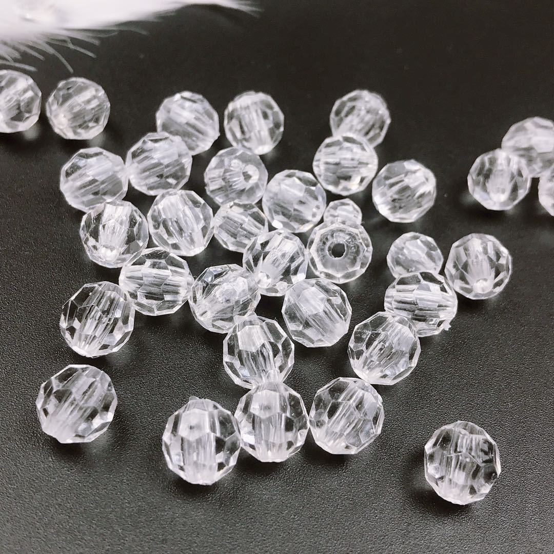 (เม็ดใหญ่ 12mm-30mm)แพ็ค100g/500g ลูกปัดคริสตัล สีขาวใส คริสตัล ลูกปัดคริสตัล ทรงกลม เม็ดกลม แบบกลมเจียร *ทรงตามในภาพสินค้า*