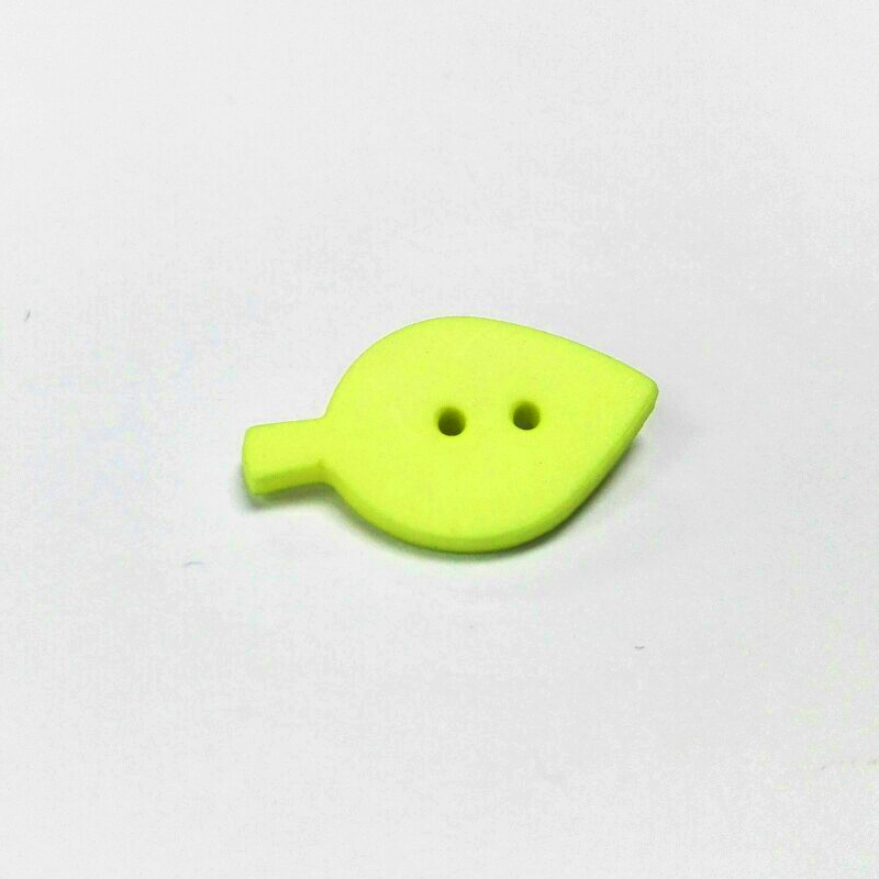Leaf button - Yellow col. (size 28L,1pc/pack)