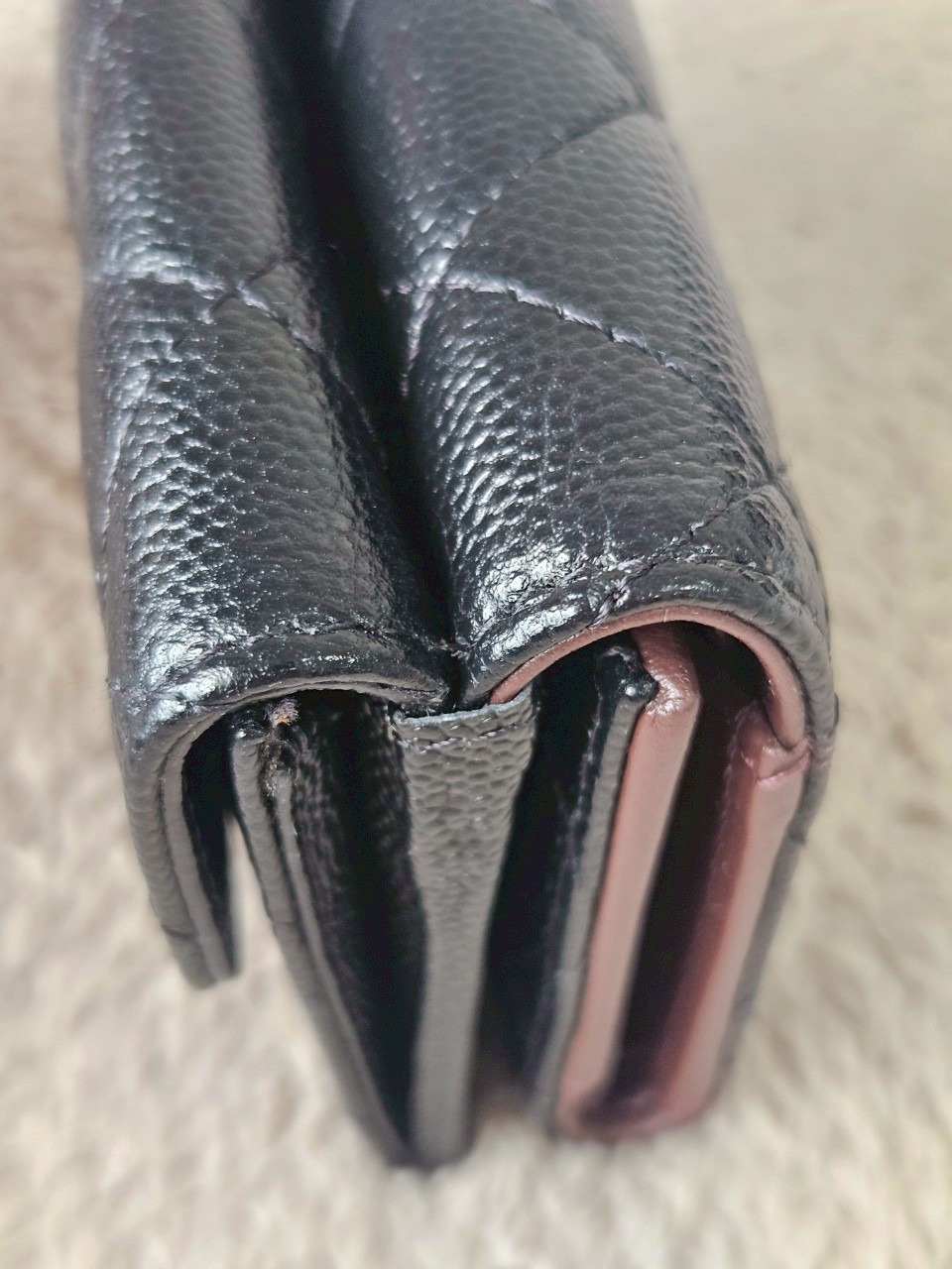 Chanel Trifold Short Black Caviar GHW Wallet