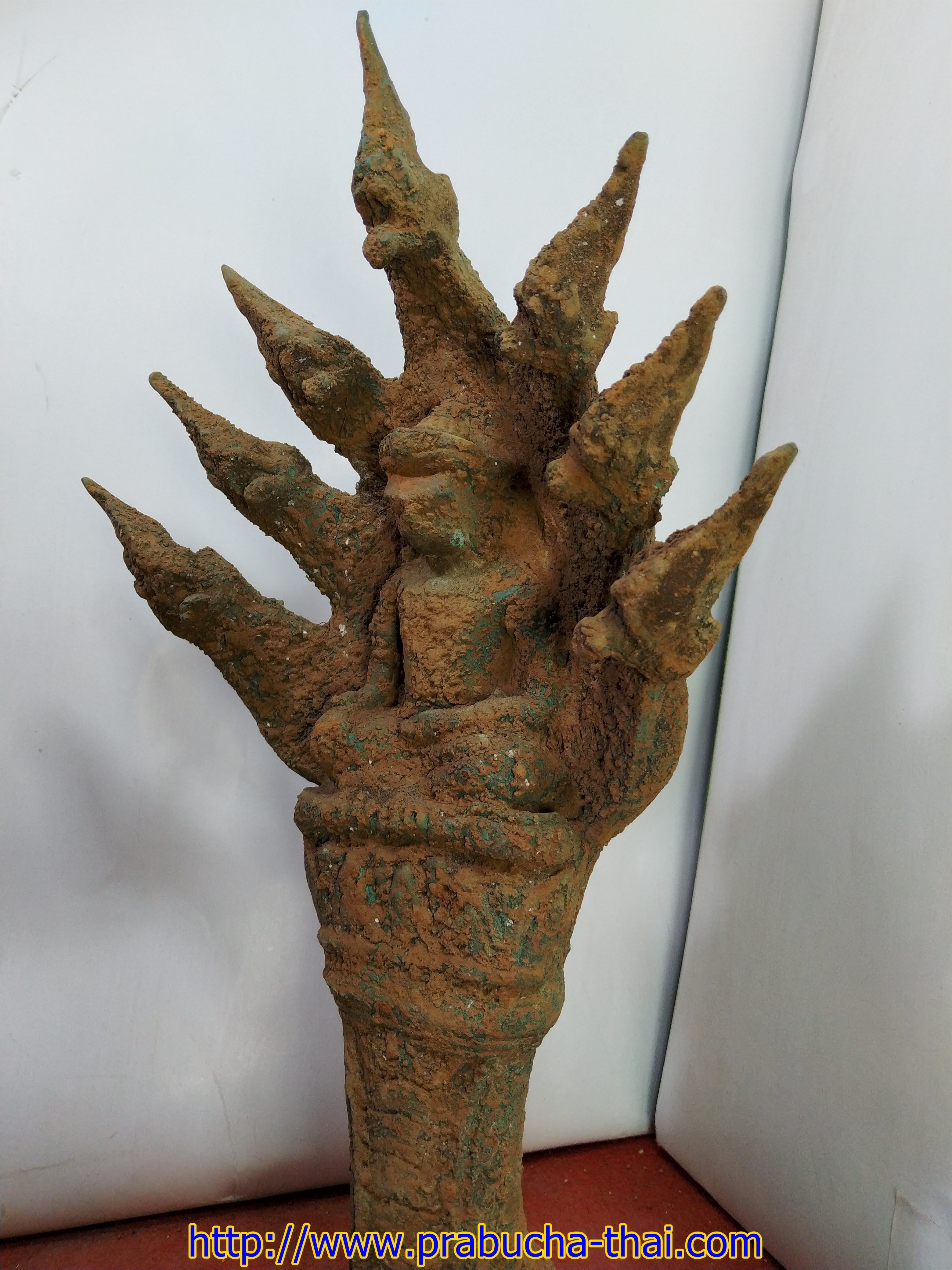 พระนาคปรก พระทราวดี ปางนาคปรก เนื้อโลหะสำริด สภาพเก่า