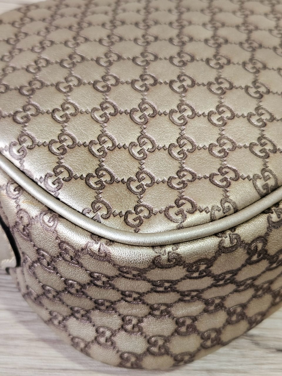 Gucci Guccissima Bamboo Metallic Gold Shoulder bag