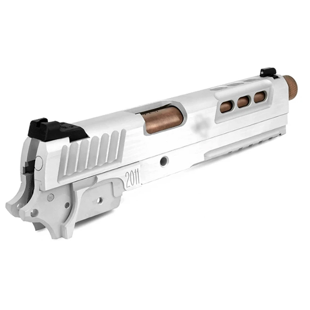 Airsoft Masterpiece STI Tactical Slide Kit Set with Threaded Outer Barrel for Hi-CAPA 5.1 (Silver)