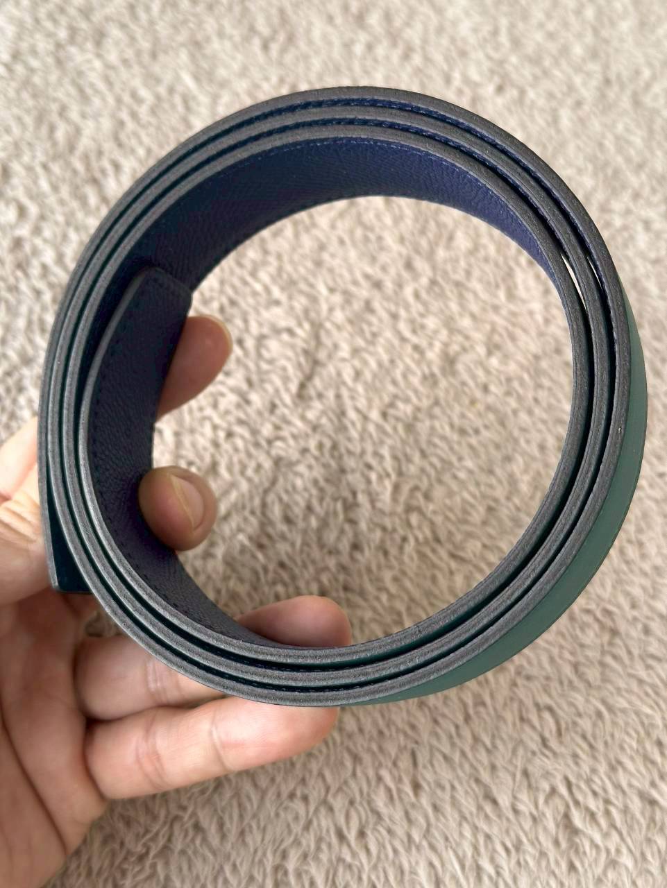 Hermes Belt 32mm หัวกลมเงิน