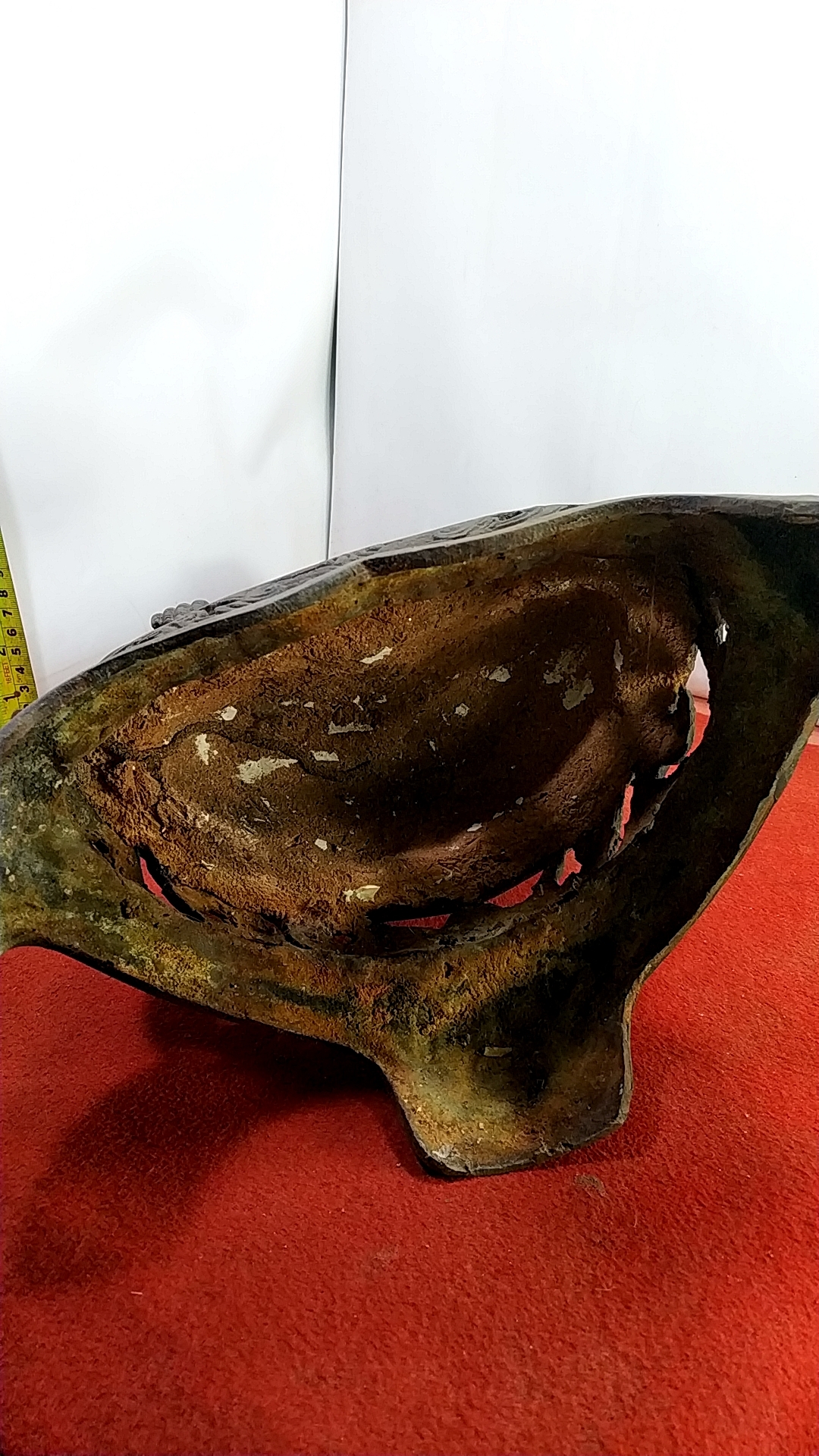 พระบูชา พระอู่ทอง ฐานสามขาฉลุลาย หน้าตัก 9 นิ้ว เนื้อสำริด