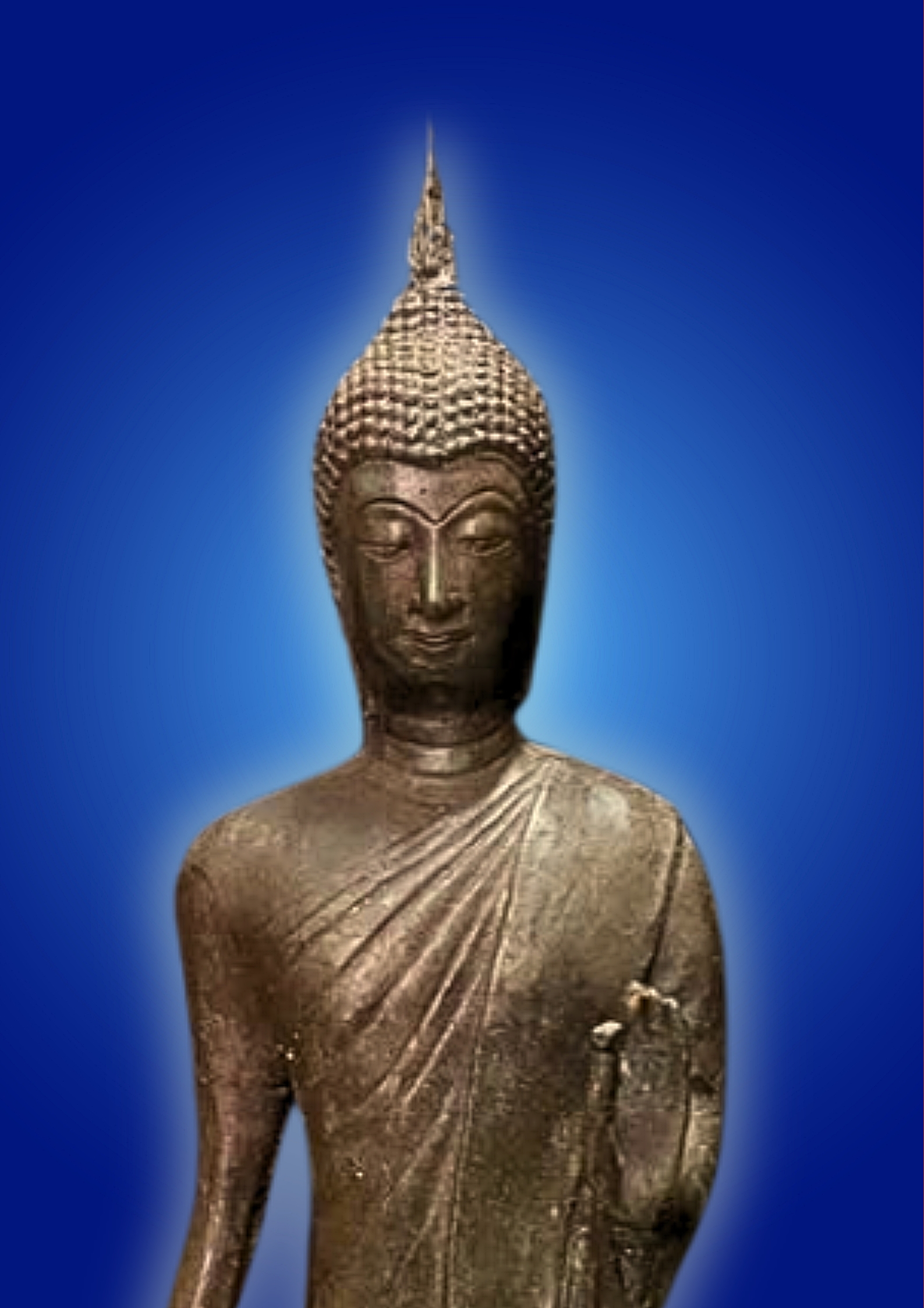 พระพุทธ ปางลีลา สูง 25 นิ้ว เนื้อโลหะสำริด