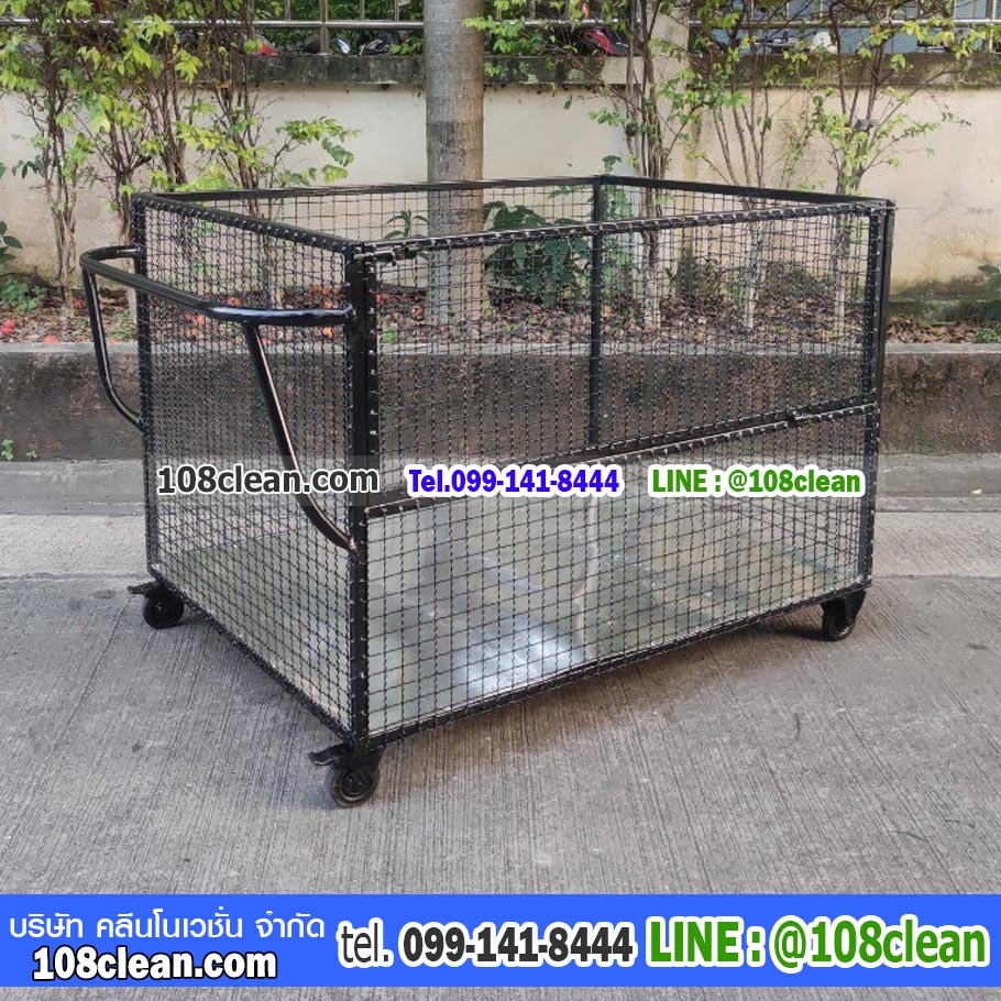 ตะแกรงทิ้งขยะขนาดใหญ่แบบมีประตู