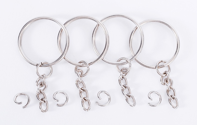 100ชิ้น, 500ชิ้น อะไหล่พวงกุญแจ พวงกุญแจ ห่วงพวงกุญแจ