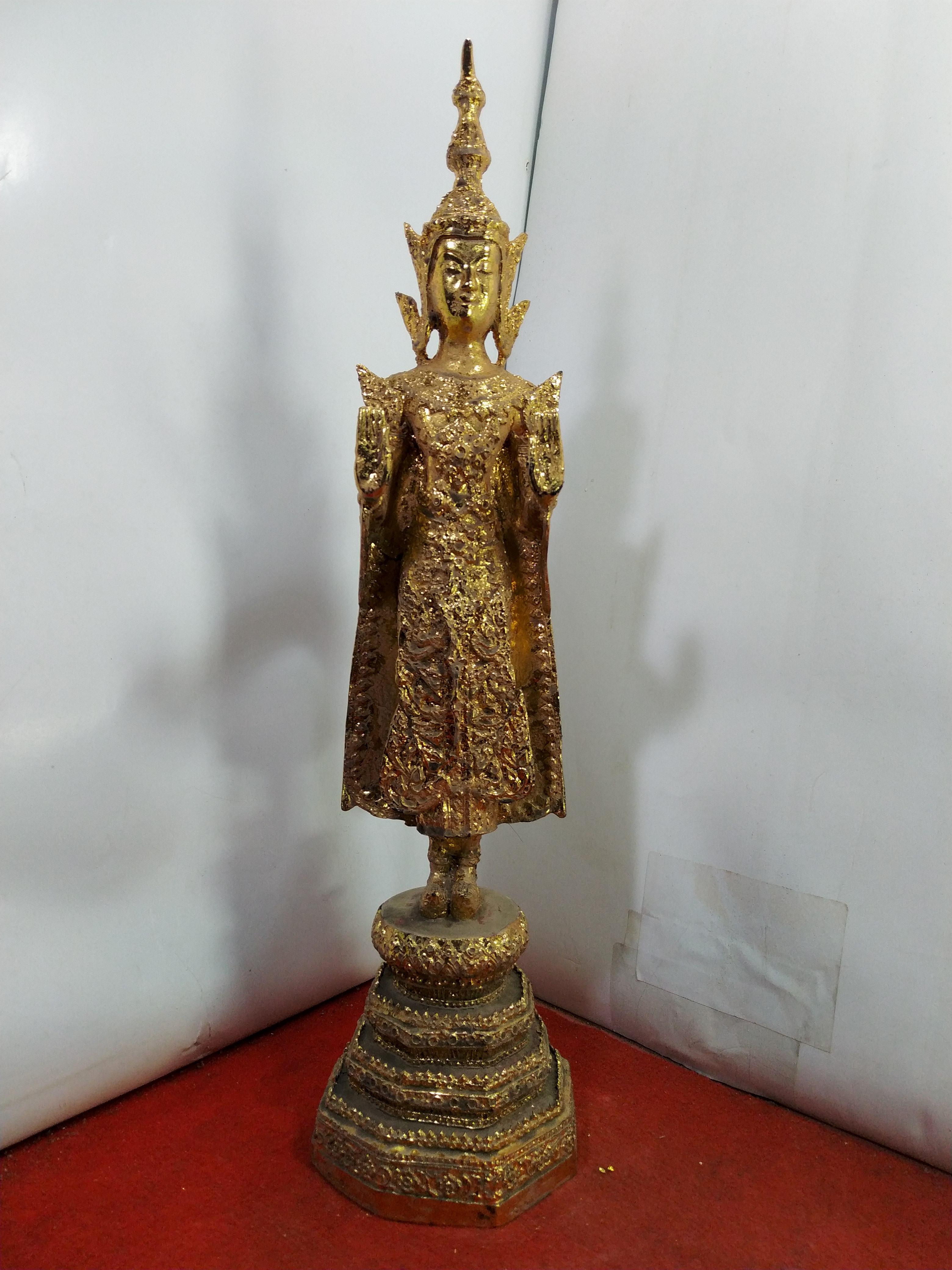 พระรัตนะ ปางห้ามสมุทร พระประจำวันจันทร์ สูง 18 นิ้ว เนื้อโลหะสำริดปิดทอง