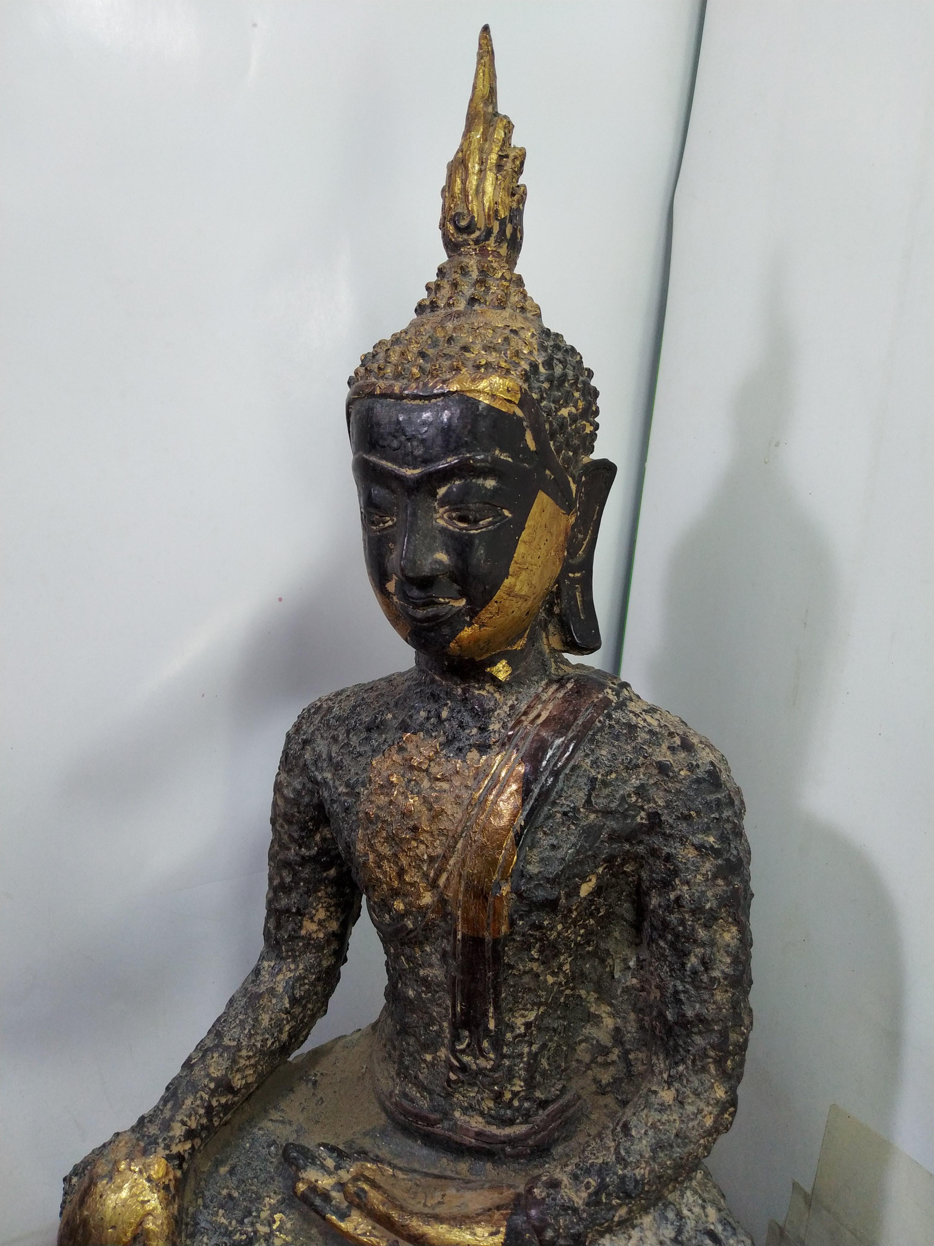 พระอู่ทอง ปางชนะมาร หน้าตัก9นิ้ว เนื้อศิลา