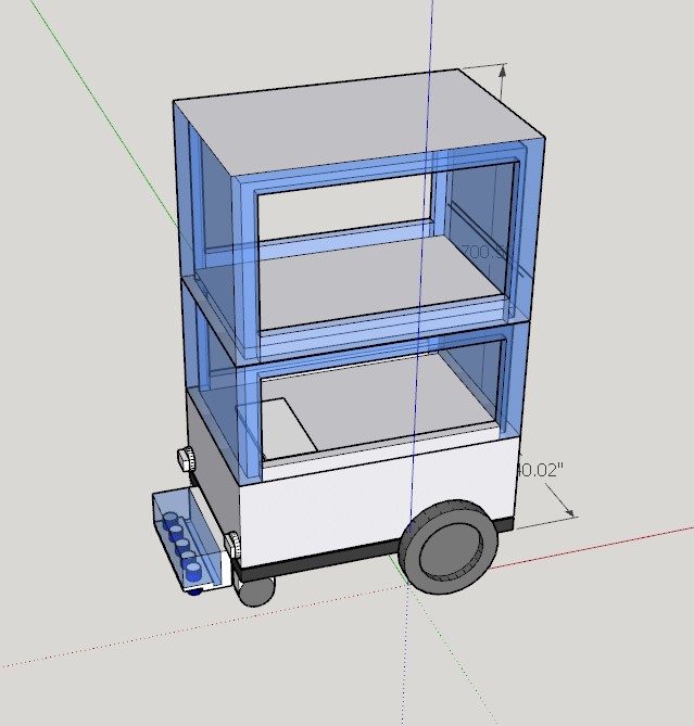 หุ่นยนต์ส่งของแบบสองชั้น รับน้ำหนักเบา รวมไม่เกิน 20 กก. Ex