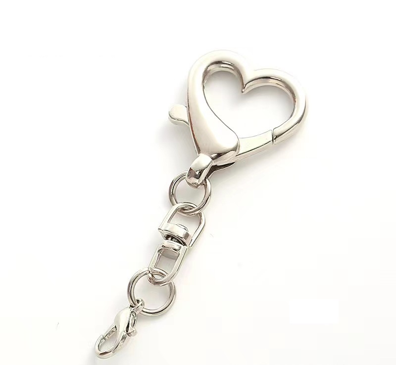 ต้นทุนล๊อตใหม่ ถูกลง!!! (12ชิ้น, 25ชิ้น, 50ชิ้น) **แบบคุณภาพดี งานสวย แข็งแรง ไม่ป๊องแป๊ง** อะไหล่พวงกุญแจ DIY ห่วงพวงกุญแจ ตะขอพวงกุญแจ ชุดรูปหัวใจ+ข้อต่อ+ตะขอก้ามปู