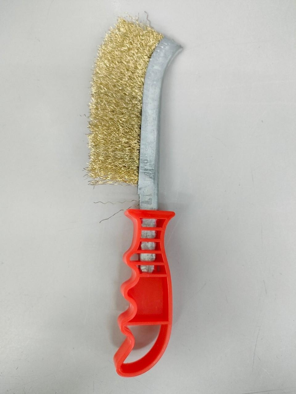 แปรงลวดทองเหลืองด้ามแดง