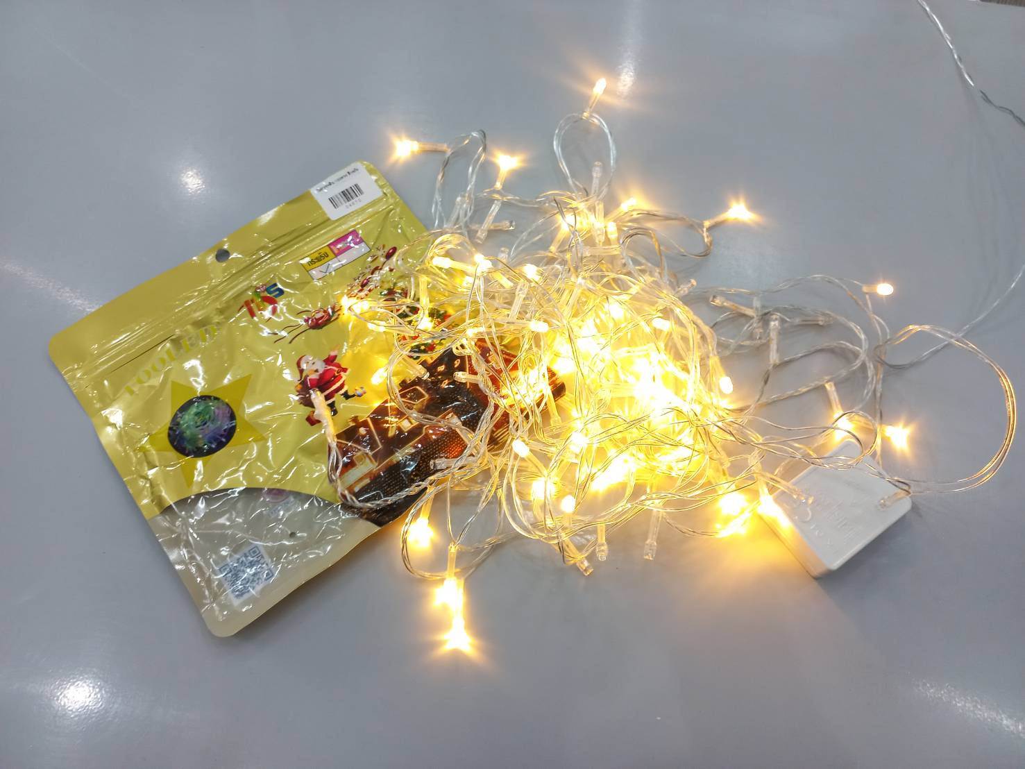 ไฟกระพริบ LED 100ดวง สีวอร์ม