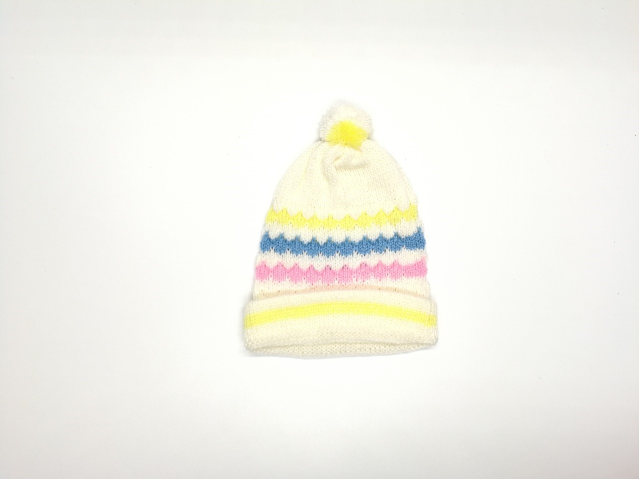 ขายส่ง หมวกไหมพรมเด็กแรกเกิด รุ่นหมวกน้อยหน่าริ้วรุ้ง (ราคาต่อโหล) nongnini1988