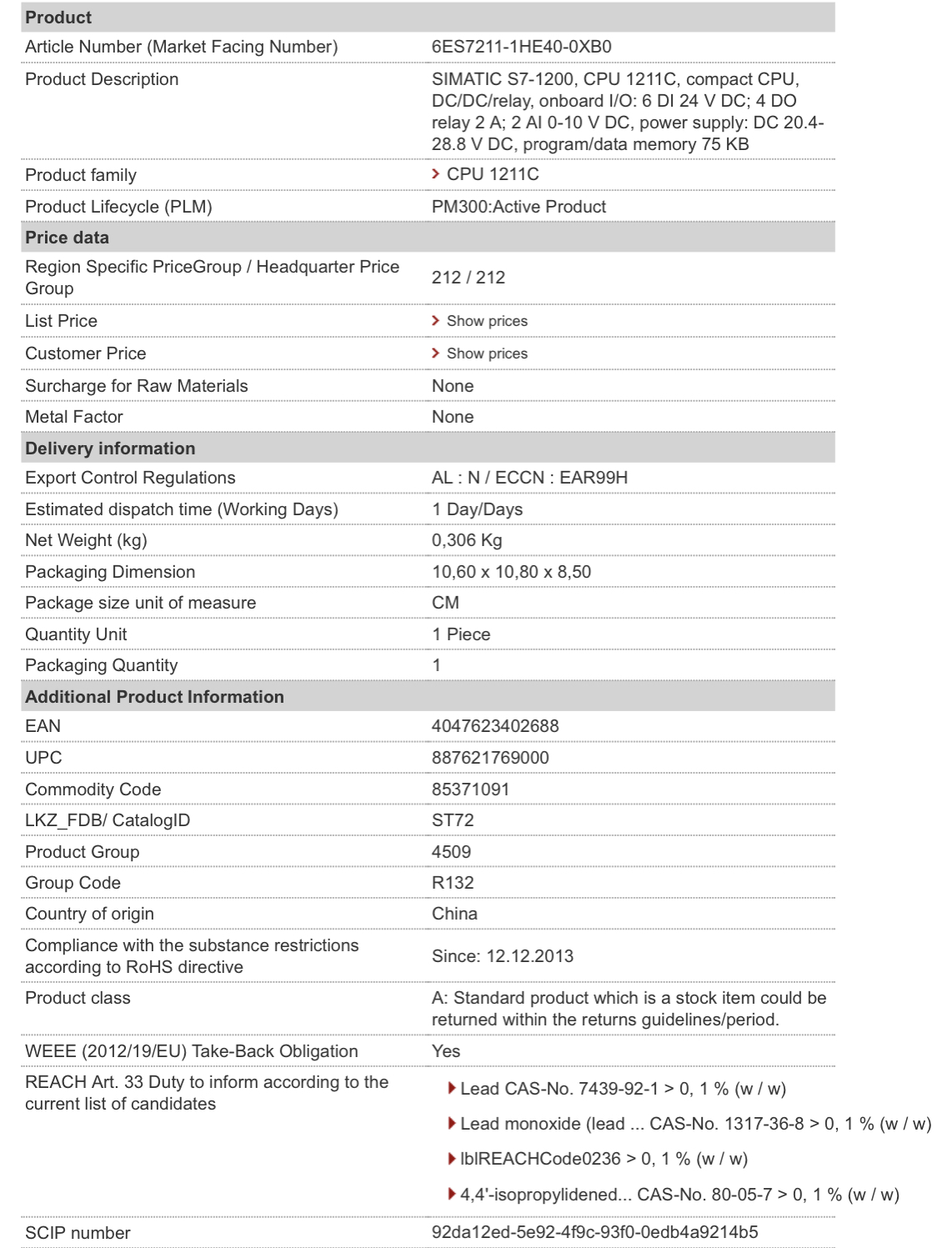6ES7211-1HE40-0XB0