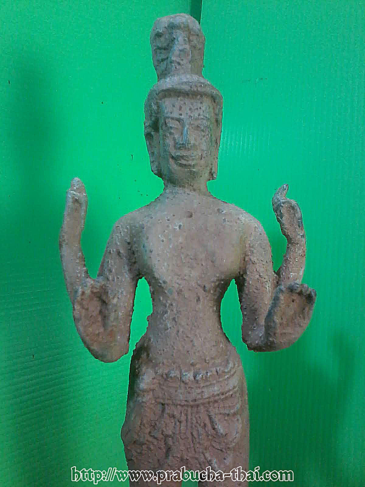 พระนารายณ์ สี่กร ฐาน 2 นิ้ว สูง 10 นิ้ว เนื้อสำริดสภาพเก่า