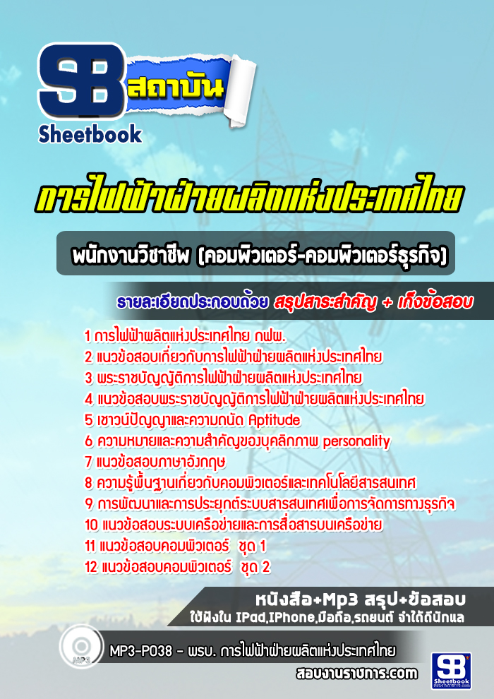แนวข้อสอบพนักงานวิชาชีพ (คอมพิวเตอร์-คอมพิวเตอร์ธุรกิจ) กฟผ