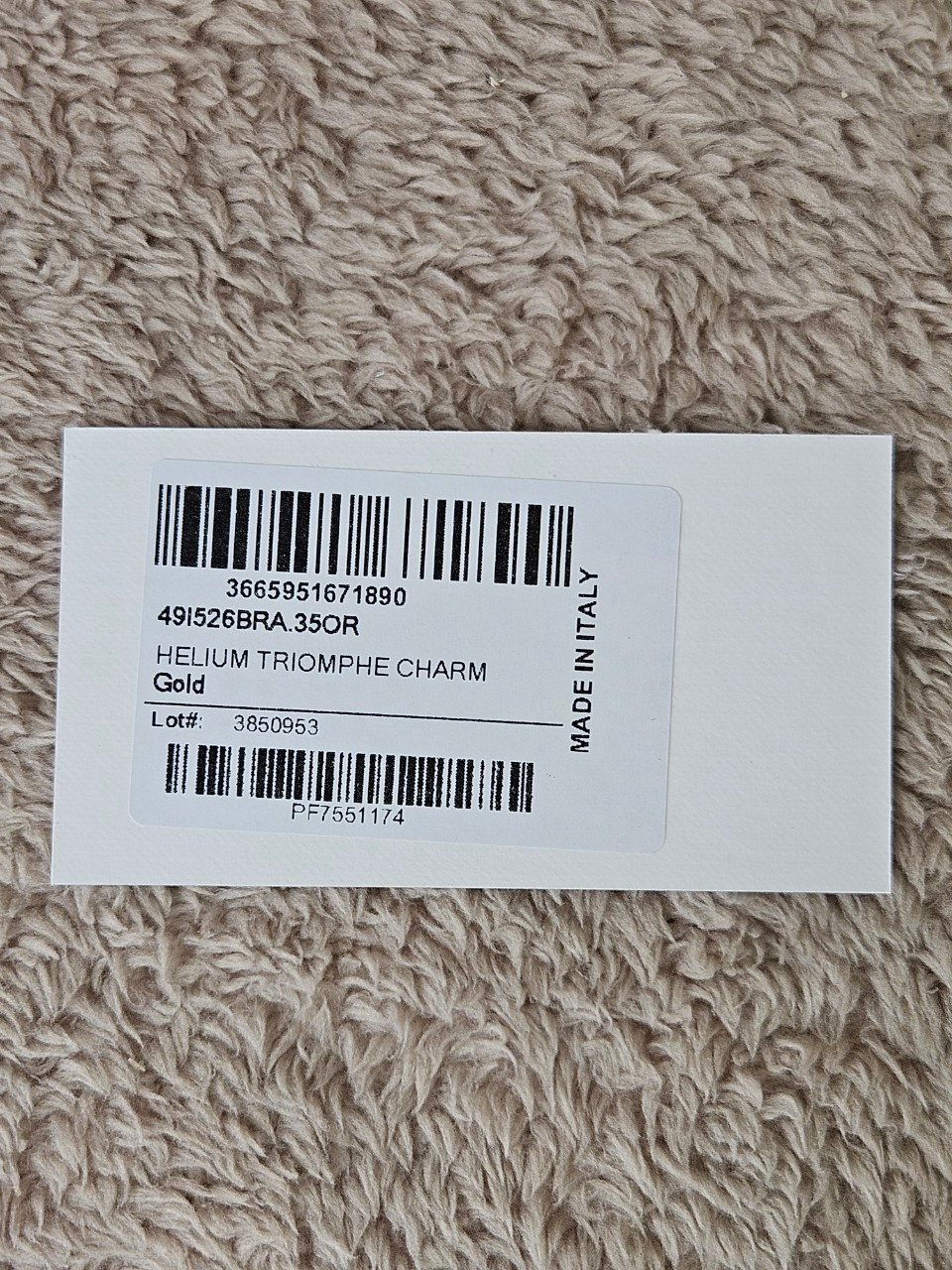 Celine Helim Triomphe Charm in Brass Gold