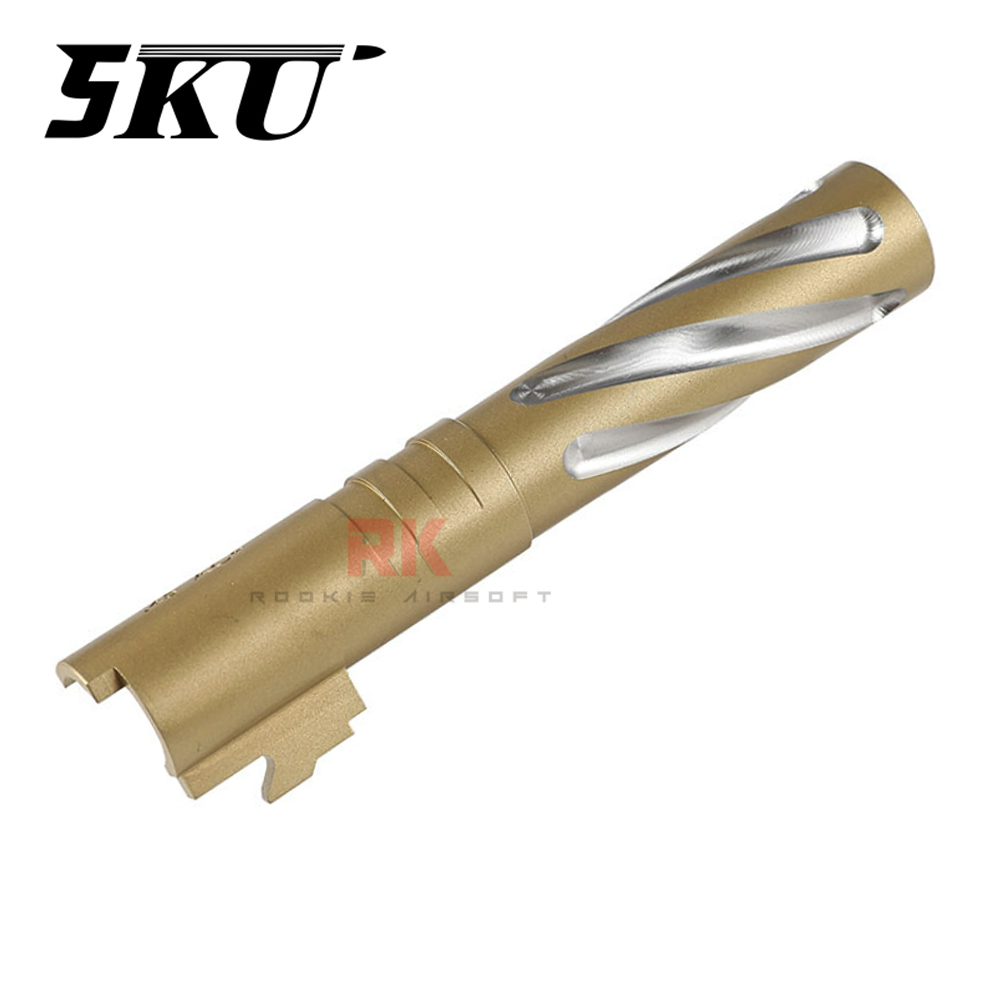 5KU Tornado Stainless Steel Threaded Outer Barrel for Marui Hi-CAPA 4.3 (Gold)