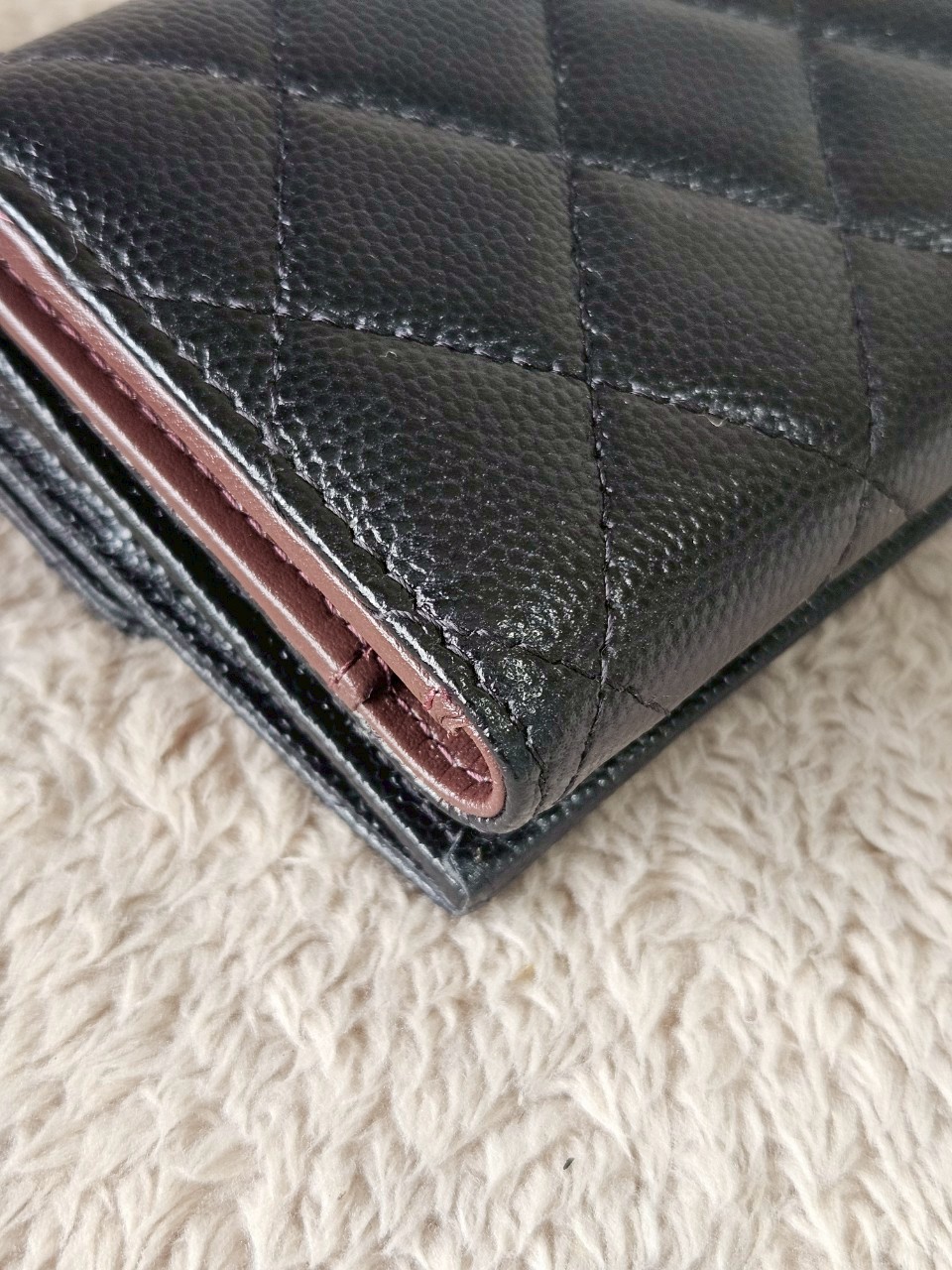 Chanel Trifold Short Black Caviar GHW Wallet