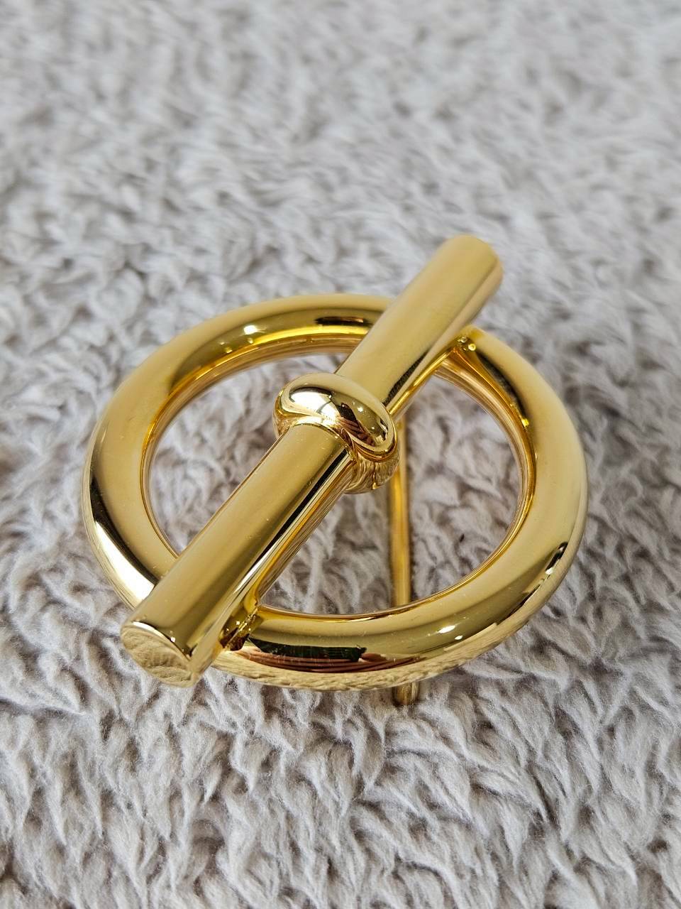 Hermes Belt สายสีเขียว/น้ำเงิน หัวกลมทอง