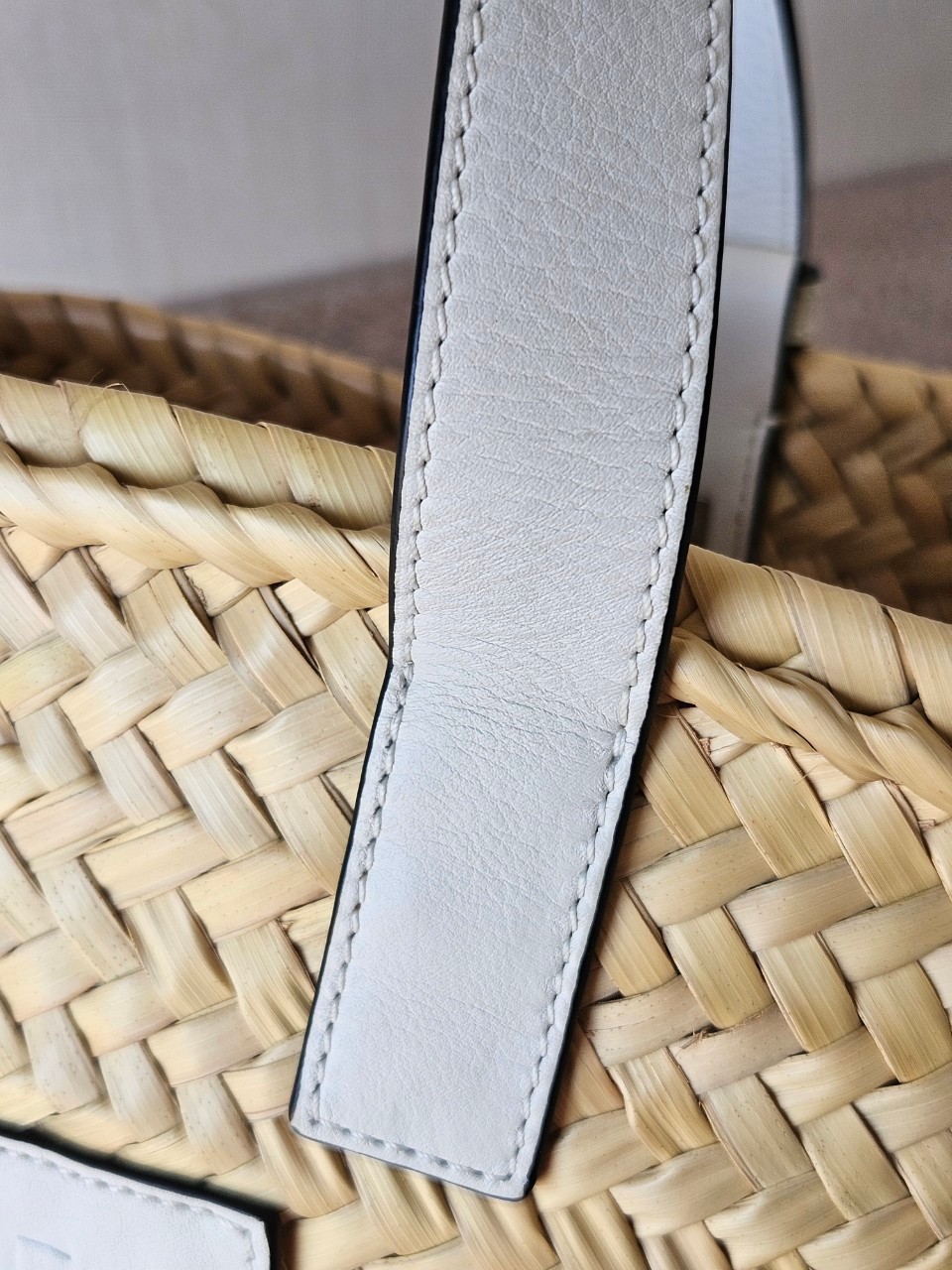 Loewe Basket Bag In Palm Leaf and Calfskin