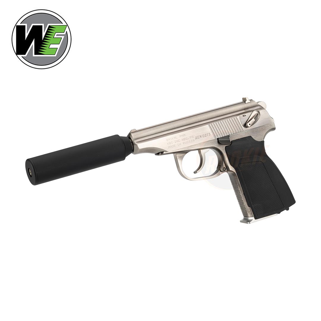 WE Makarov 654K with Silencer (Silver)