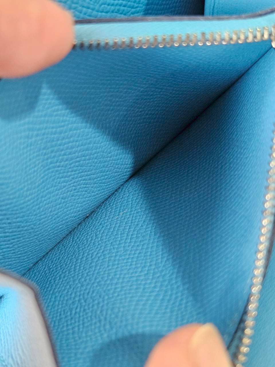 Hermes Constance Light Blue Wallet