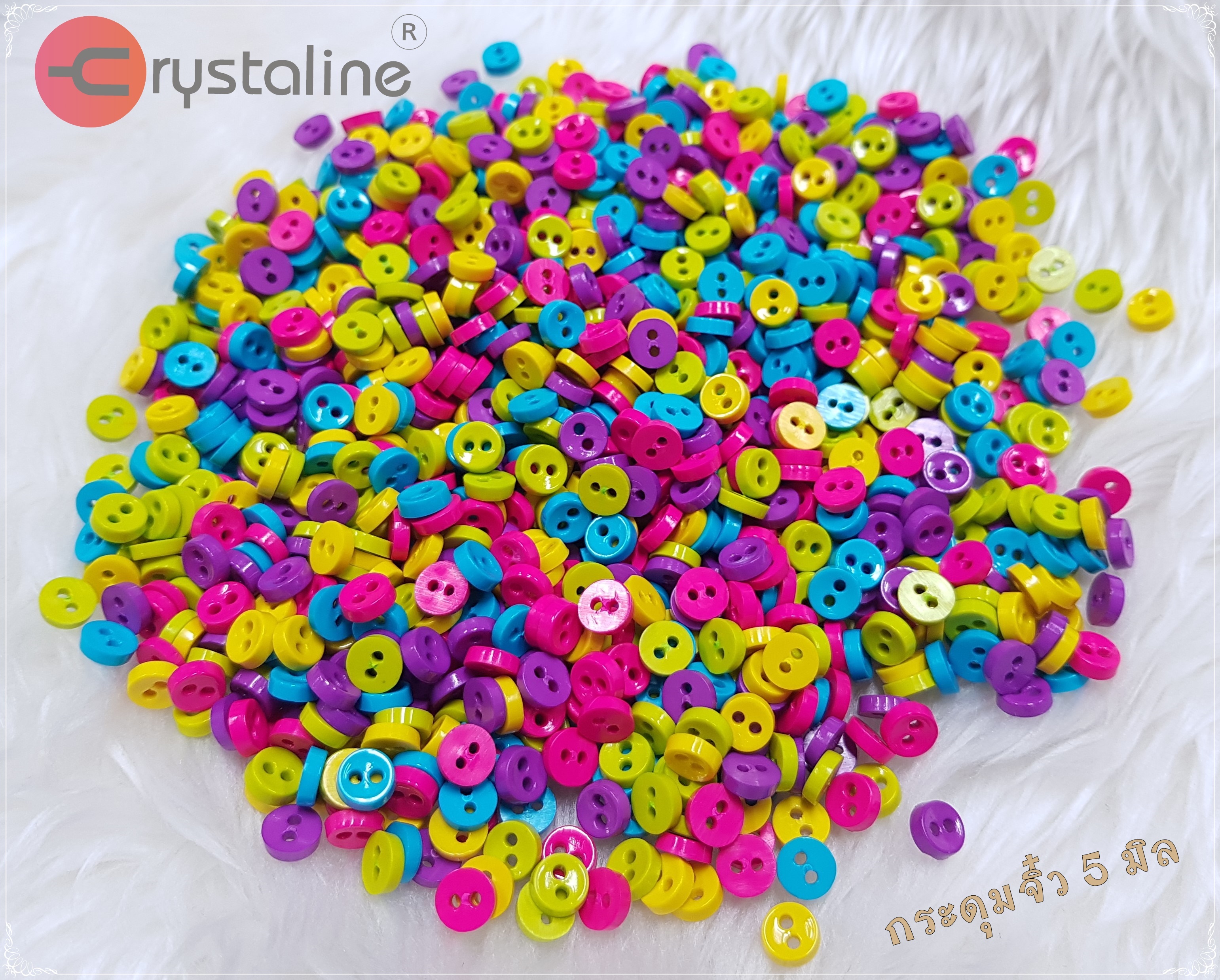 Mini round button - Carnival col. (size 6mm,125g/Pack)