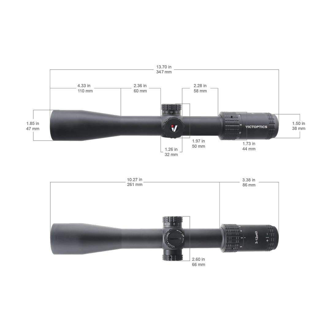 VictOptics S4 3-12x40 SFP Rifle Scope