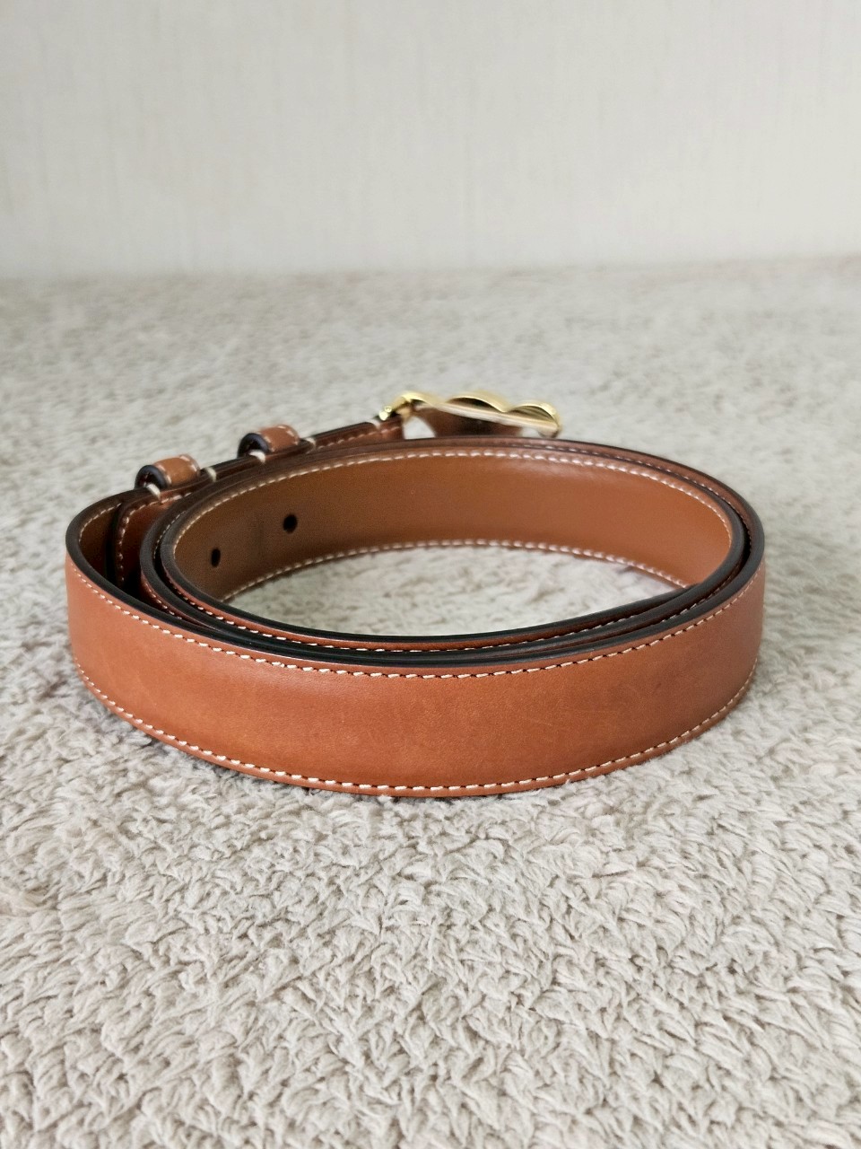 Celine Medium 25MM Triomphe Belt สีน้ำตาล