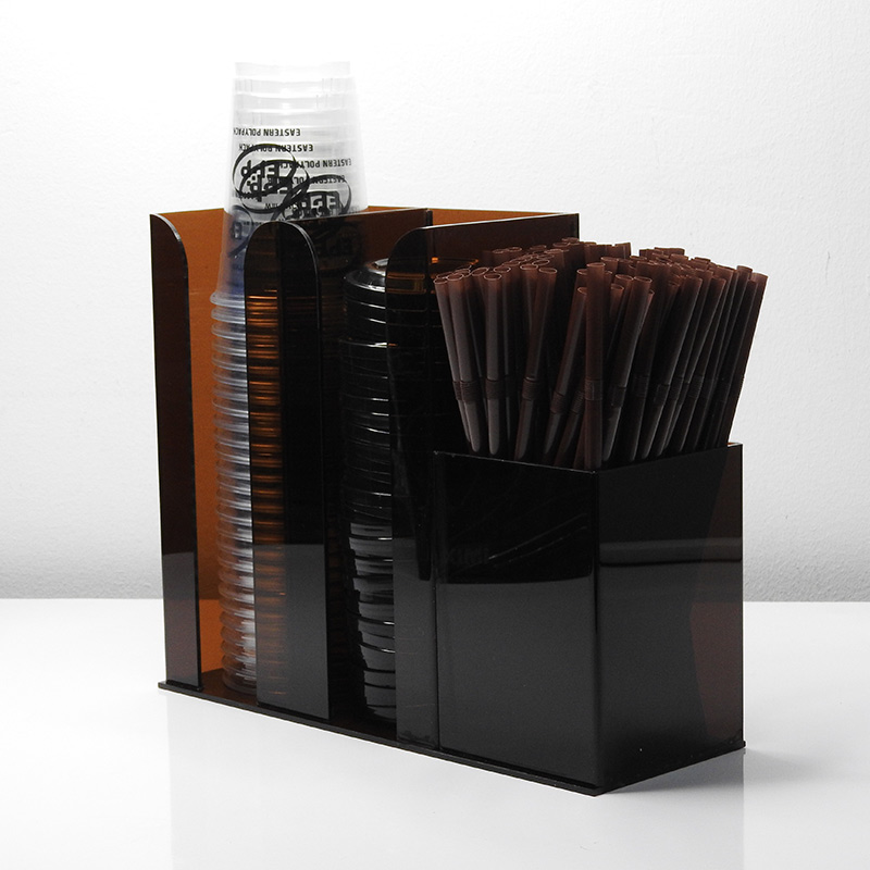 กล่องใส่แก้วกาแฟพลาสติก และ เครืองดื่มพลาสติก อะคริลิค 2 ช่อง ครึ่ง 1610-545