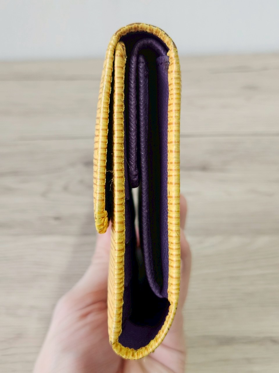 LV Epi Trifold Yellow Long Wallet