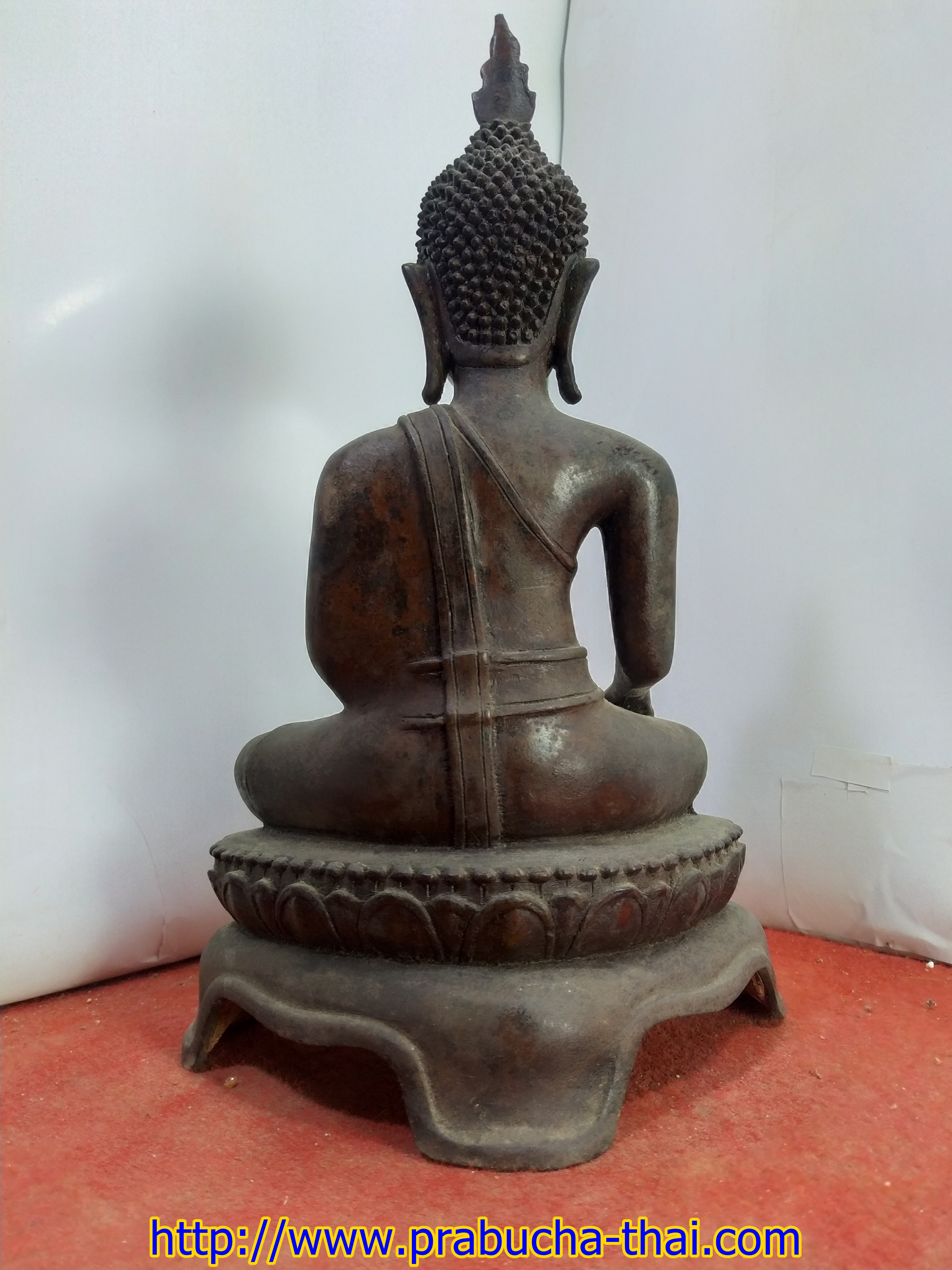 พระอู่ทอง ฐานบัวสามขา หน้าตัก 5 นิ้ว เนื้อสำริด