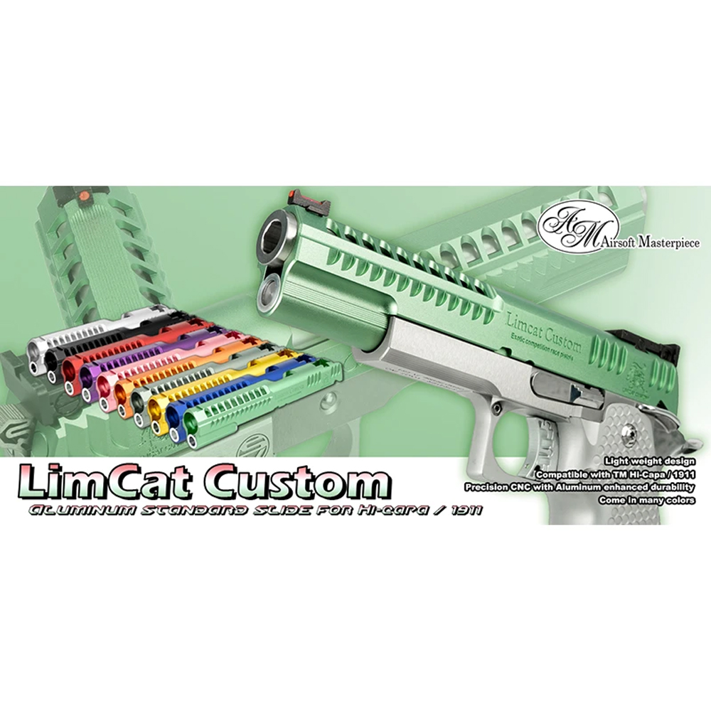Airsoft Masterpiece LimCat Custom Standard Slide for Hi-CAPA / 1911 (Black)