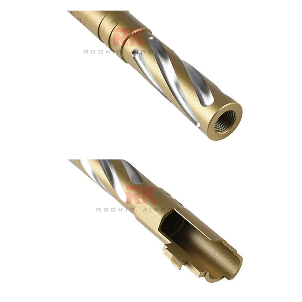 5KU Tornado Stainless Steel Threaded Outer Barrel for Marui Hi-CAPA 4.3 (Gold)