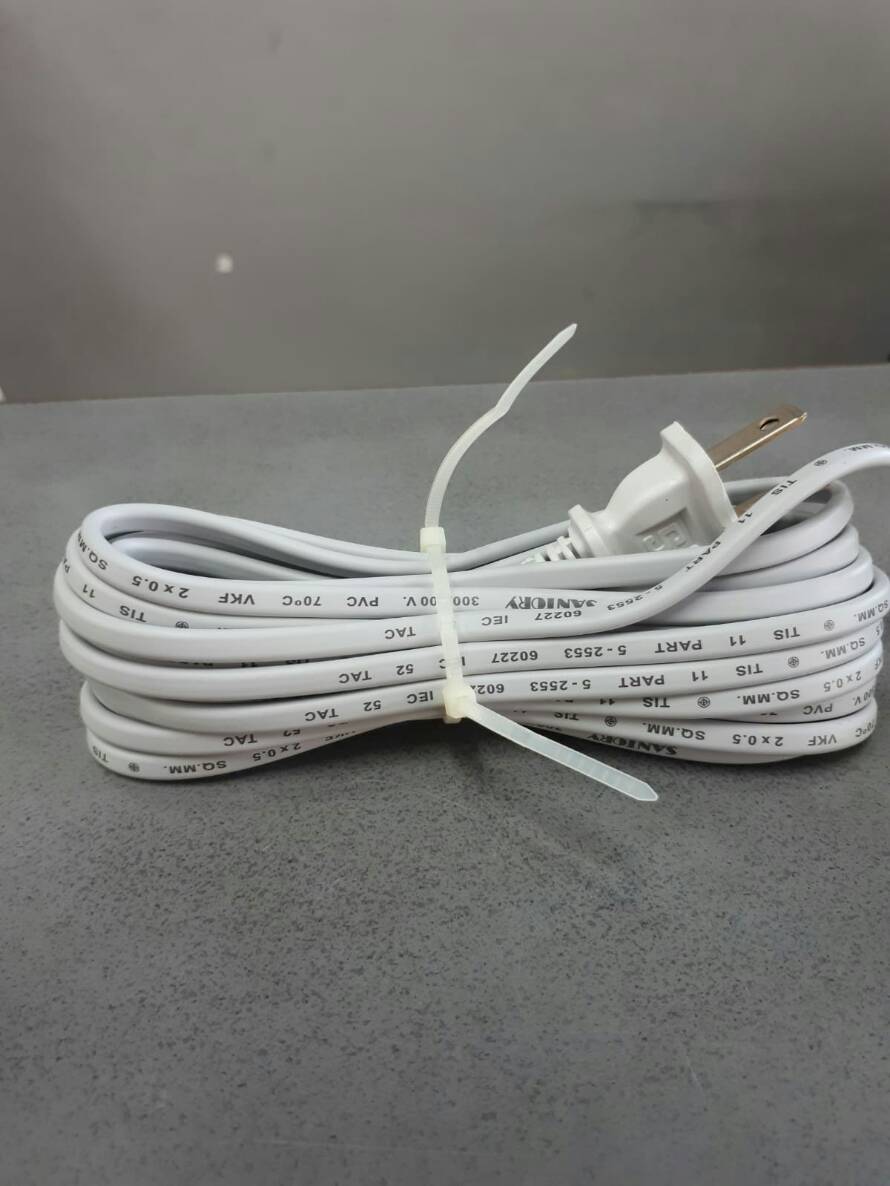 ขั้วห้อยเกลียว พร้อมสายและปลั๊กเสียบ 5ม.