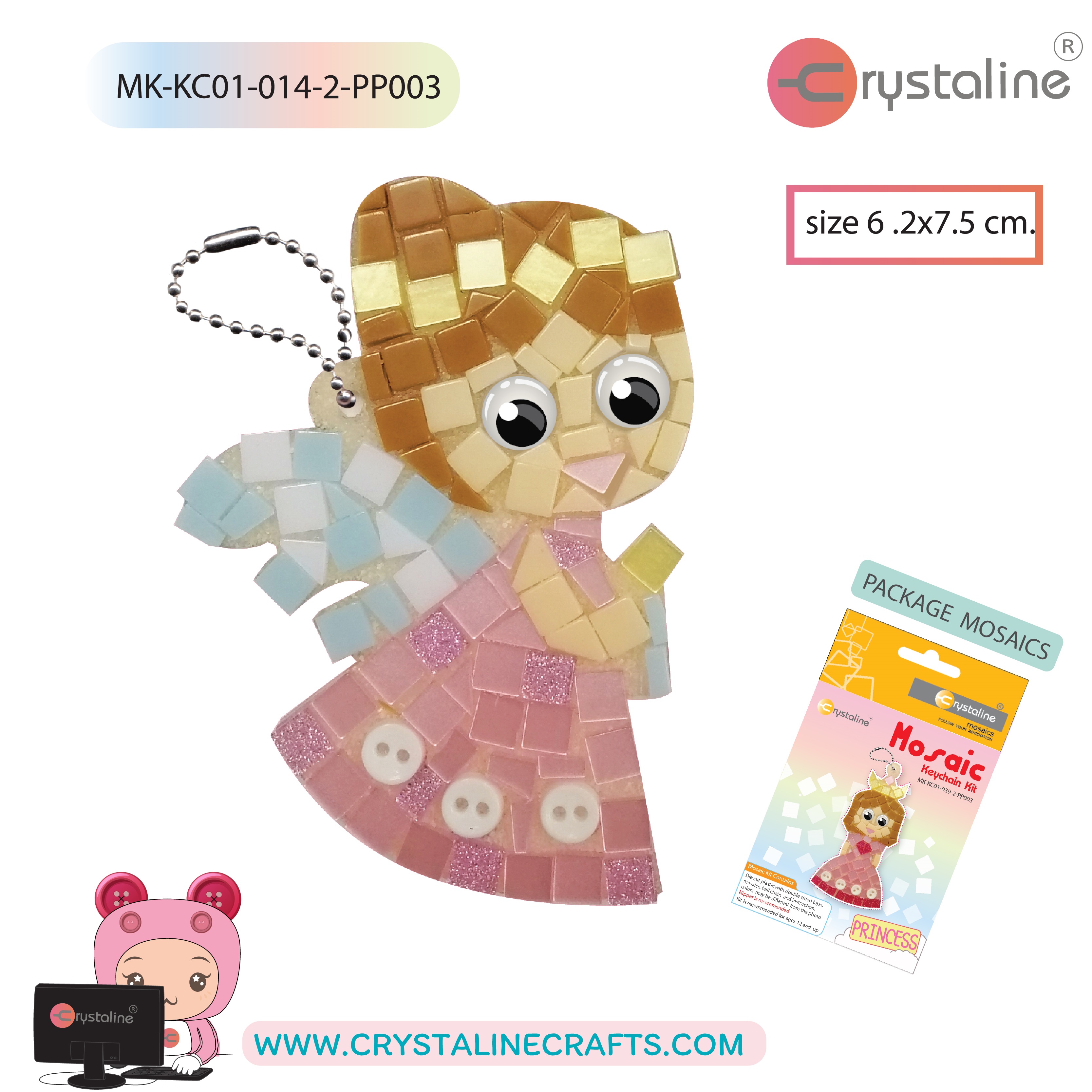 Keychain kit - Angel (size 6.2x7.5 cm,1pc/pack)