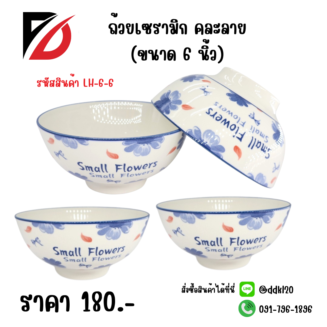 ถ้วยเซรามิก คละลาย (6 นิ้ว)