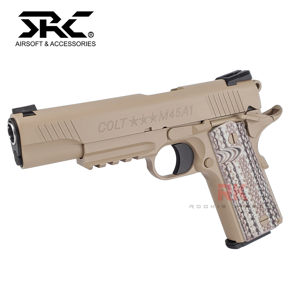 SRC Colt M45A1 Dual Magazines (Green gas + Co2) GBB - Tan