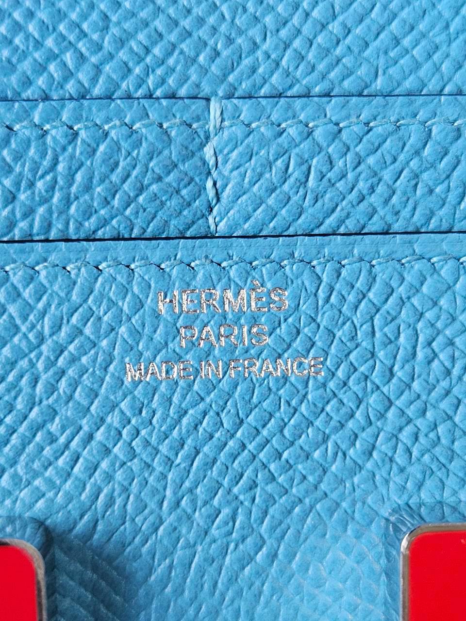 Hermes Constance Light Blue Wallet