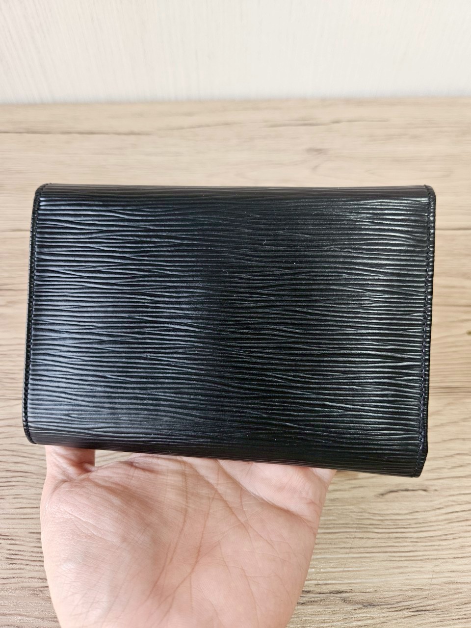 LV Epi Trifold Black Long Wallet