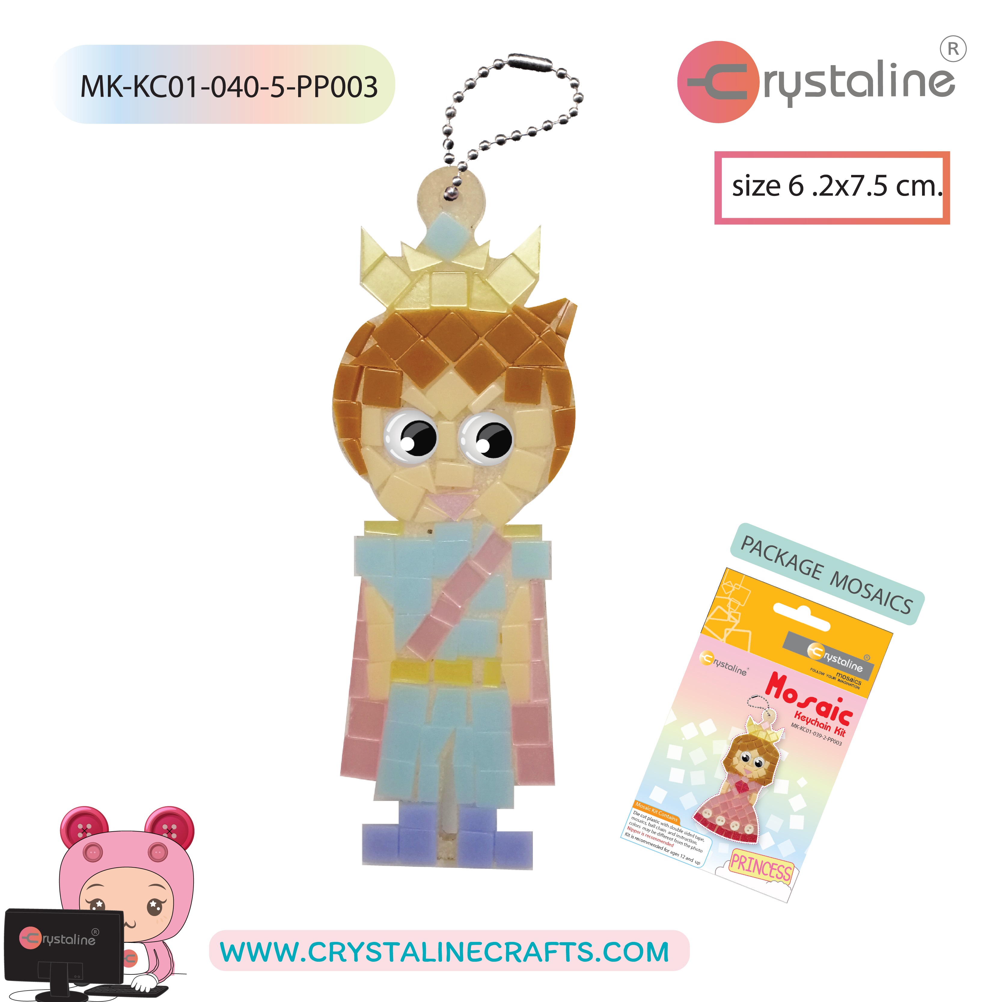 Keychain kit - Prince (size 6.2x7.5 cm,1pc/pack)