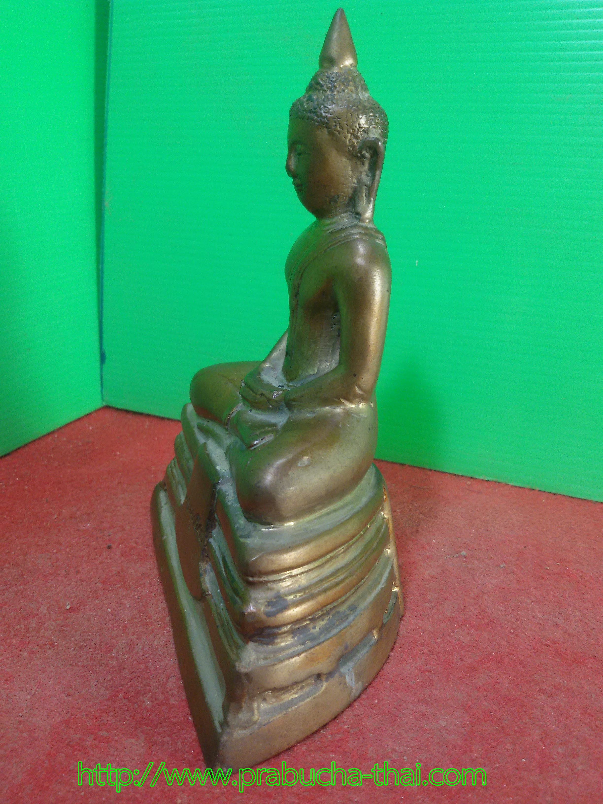 พระพุทธโสธร วัดโสธรวรารามวรวิหาร ฐาน 4 นิ้ว เนื้อสำริดทองเหลือง