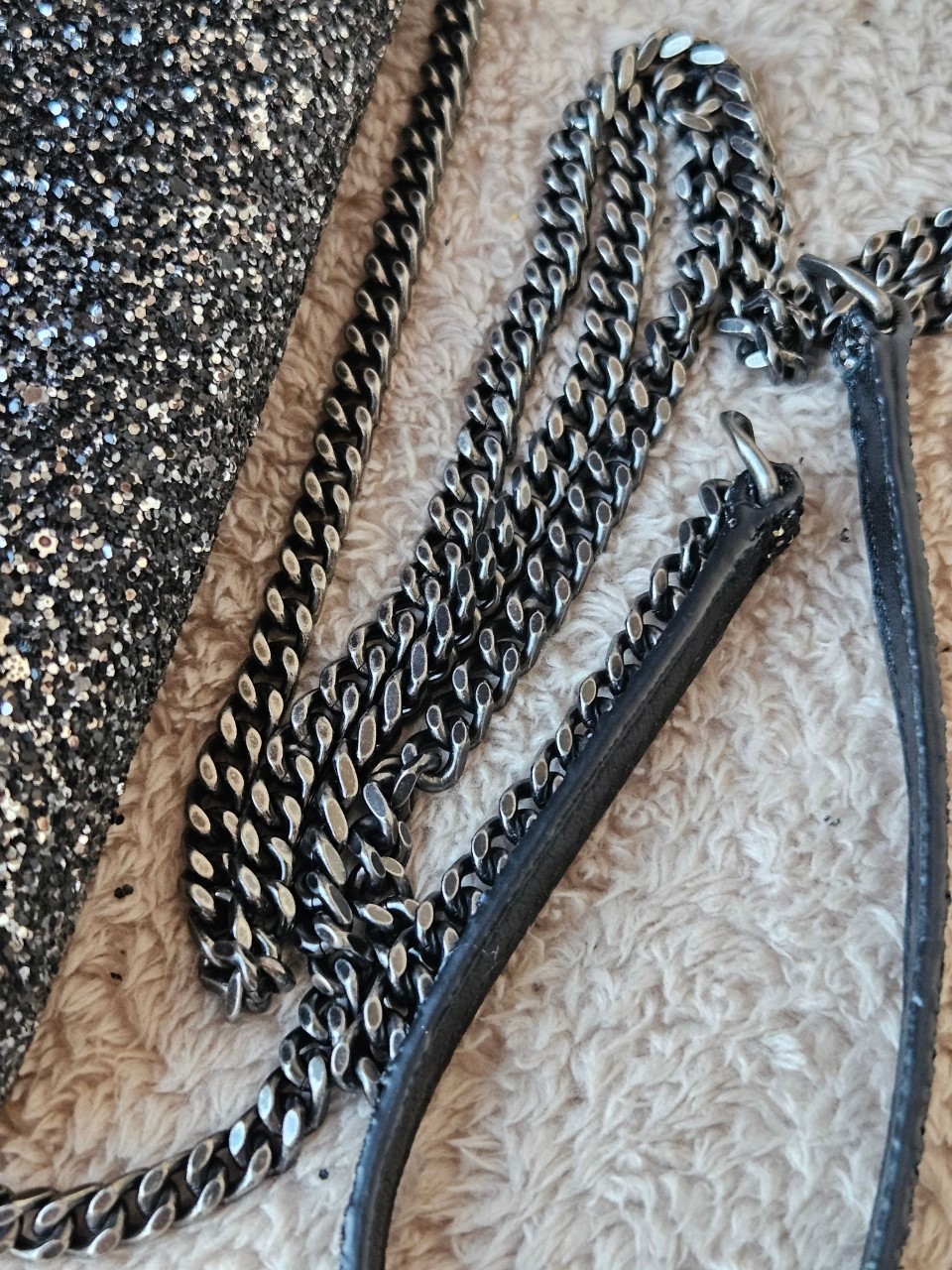 YSL 452159 Kate Bag in Black Sequins 7.5