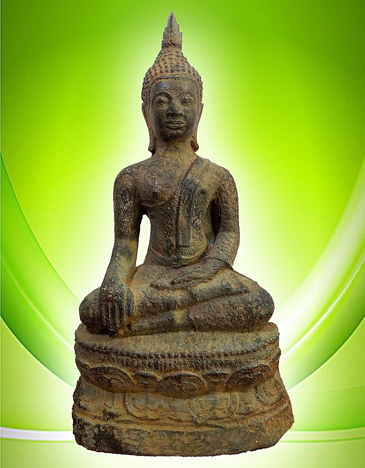 พระอู่ทอง ปางมารวิชัย เนื้อสำริดสภาพเก่า หน้าตัก5นิ้ว
