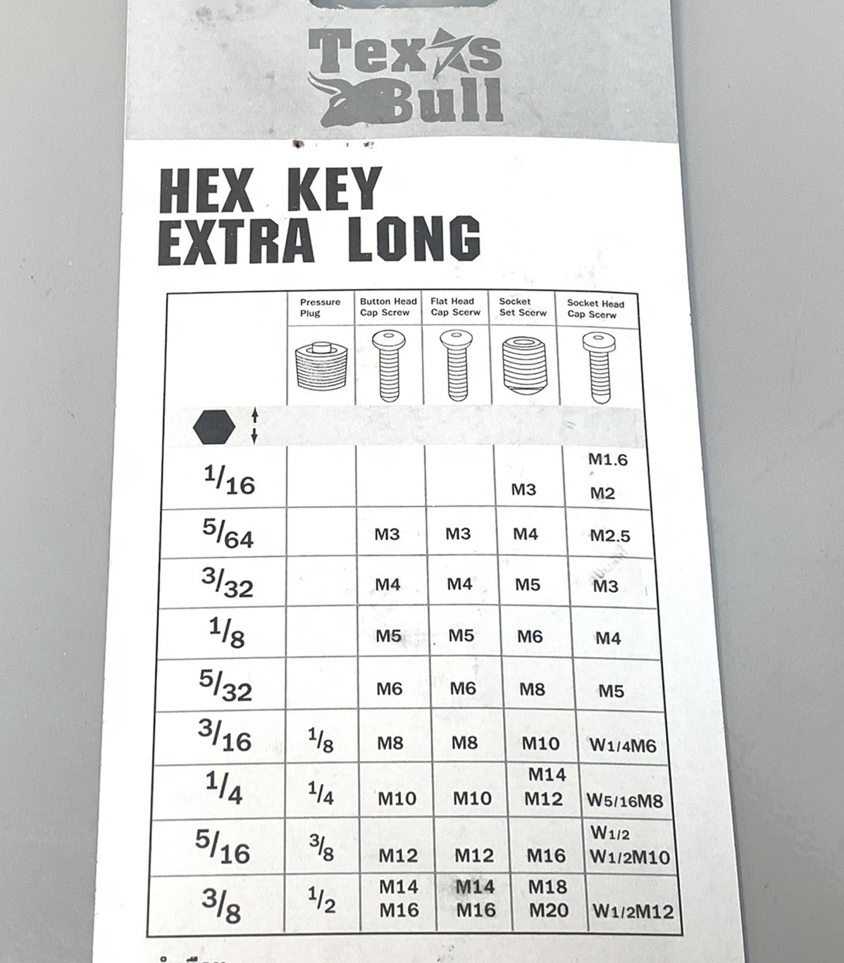 กุญแจหกเหลี่ยม หุน 9 ตัวชุด หัวตรง